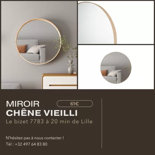 Découvrez le miroir en chêne vieilli chez SRL MEUBLES STYLE-DECOR, Comines-Warneton, SRL MEUBLES STYLE-DECOR
