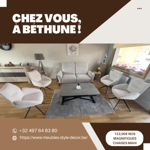 Chaises "MAHI" : Le choix approuvé par nos clients à Béthune pour un intérieur tendance !, Comines-Warneton, SRL MEUBLES STYLE-DECOR