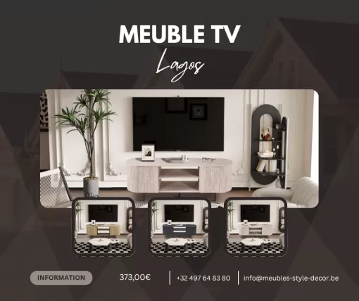 Meuble TV Lagos à deux pas de Comines, Comines-Warneton, SRL MEUBLES STYLE-DECOR