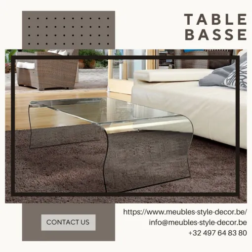 TABLE BASSE "ÉLOÏSE" : L'ÉLÉGANCE TRANSPARENTE, DIRECTEMENT EXPÉDIÉE À TOULOUSE !, Comines-Warneton, SRL MEUBLES STYLE-DECOR