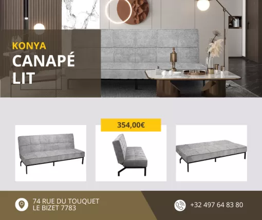 Confort et Gain de Place : le Canapé-Lit KONYA, Proche de Lambersart., Comines-Warneton, SRL MEUBLES STYLE-DECOR