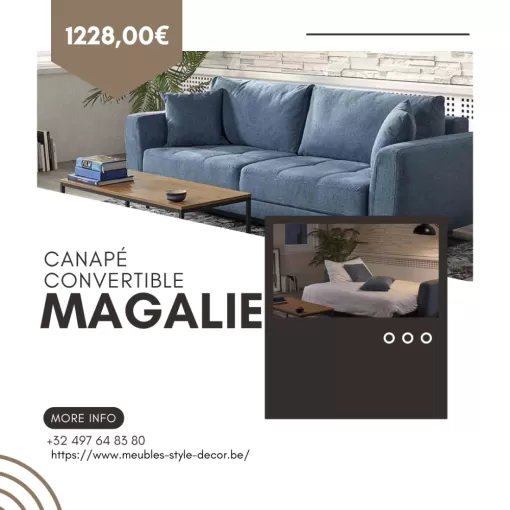 CANAPÉ CONVERTIBLE "MAGALIE" : Livrées à Roubaix , Comines-Warneton, SRL MEUBLES STYLE-DECOR