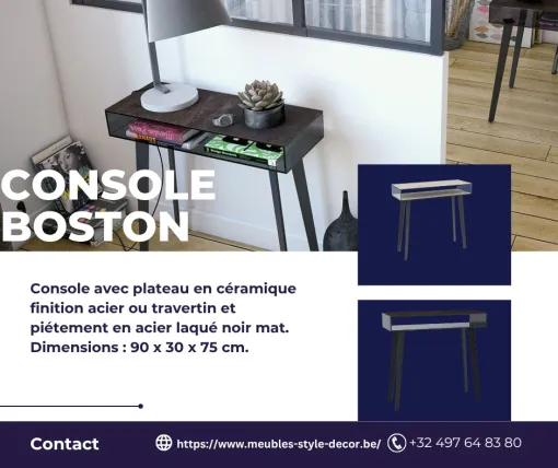 Livraison de la console Boston à Reims – style rétro et fonctionnalité, Comines-Warneton, SRL MEUBLES STYLE-DECOR