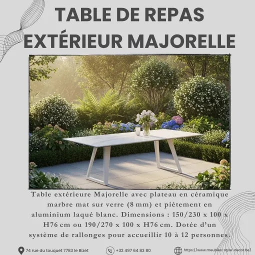 Livraison d'une table de repas extérieur majorelle à Marseille, Comines-Warneton, SRL MEUBLES STYLE-DECOR