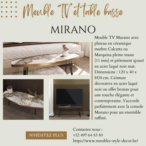Livraison d'un meuble TV Murano à Beauville , Comines-Warneton, SRL MEUBLES STYLE-DECOR