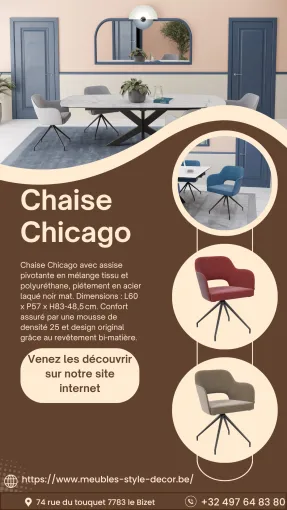 livraison d'une chaise Chicago à Rennes, Comines-Warneton, SRL MEUBLES STYLE-DECOR