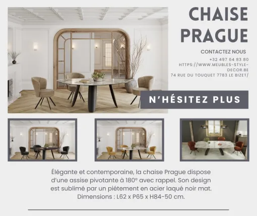 Livraison de la chaise Prague à Le Havre, Comines-Warneton, SRL MEUBLES STYLE-DECOR