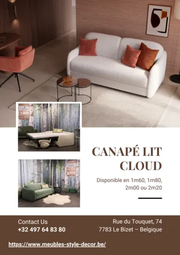 CANAPÉ LIT "CLOUD" : Le confort modulable idéal pour votre intérieur à Coxyde !, Comines-Warneton, SRL MEUBLES STYLE-DECOR