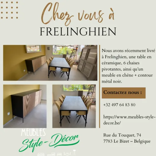 Aménagement Complet Salle à Manger à Frelinghien : Table, Chaises et Meuble Chêne !, Comines-Warneton, SRL MEUBLES STYLE-DECOR