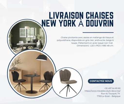 Livraison de la chaise New York à Douvrin, Comines-Warneton, SRL MEUBLES STYLE-DECOR