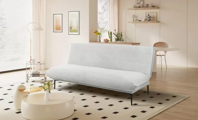 Ce beau canapé-lit existe en gris clair ou en gris foncé