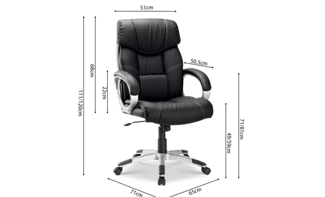 Un fauteuil de direction très rembourrer avec un dossier haut ergonomique près au Ploegsteert, Comines-Warneton, SRL MEUBLES STYLE-DECOR